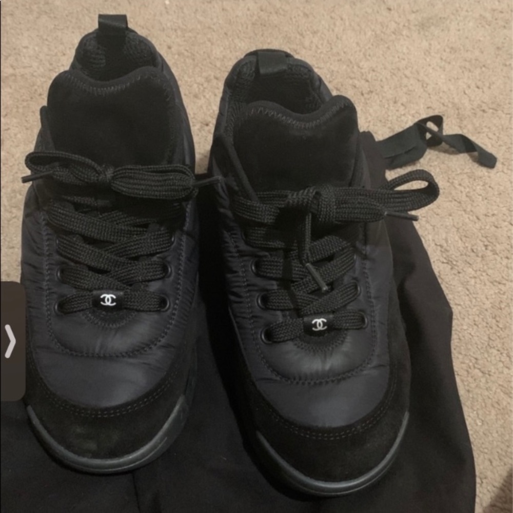 Nylon suede calfskin black